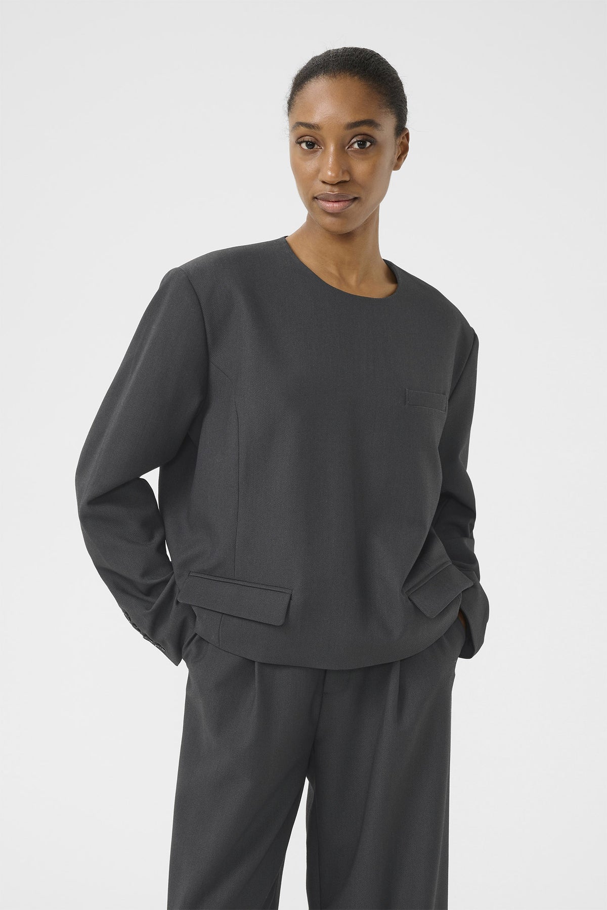 AurielGZ blouse DARK GREY - 10909758