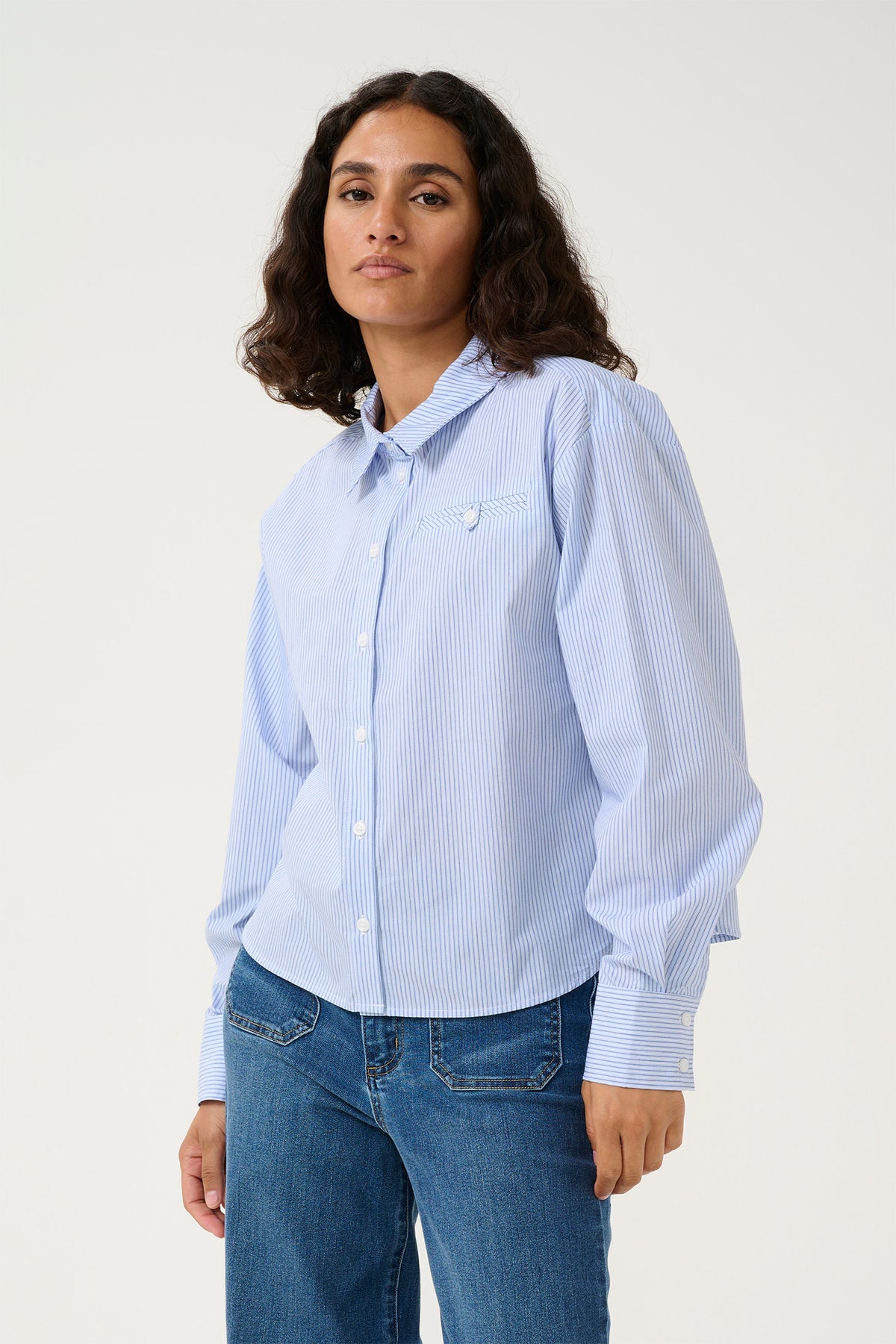 KAsofie Shirt White/Blue Stripe - 10509453