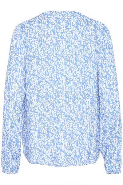 KAmathilde Blouse Blue/Chalk Graphic Print - 10509471 Thumbnail