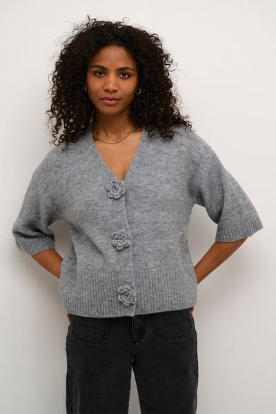 KArosie Cardigan Grey Melange - 10509480 Thumbnail
