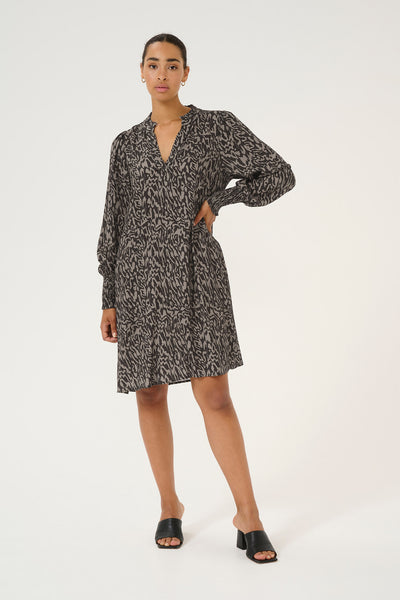 KAmathilde Dress Black/Elephant Graphic lines - 10509495 Thumbnail