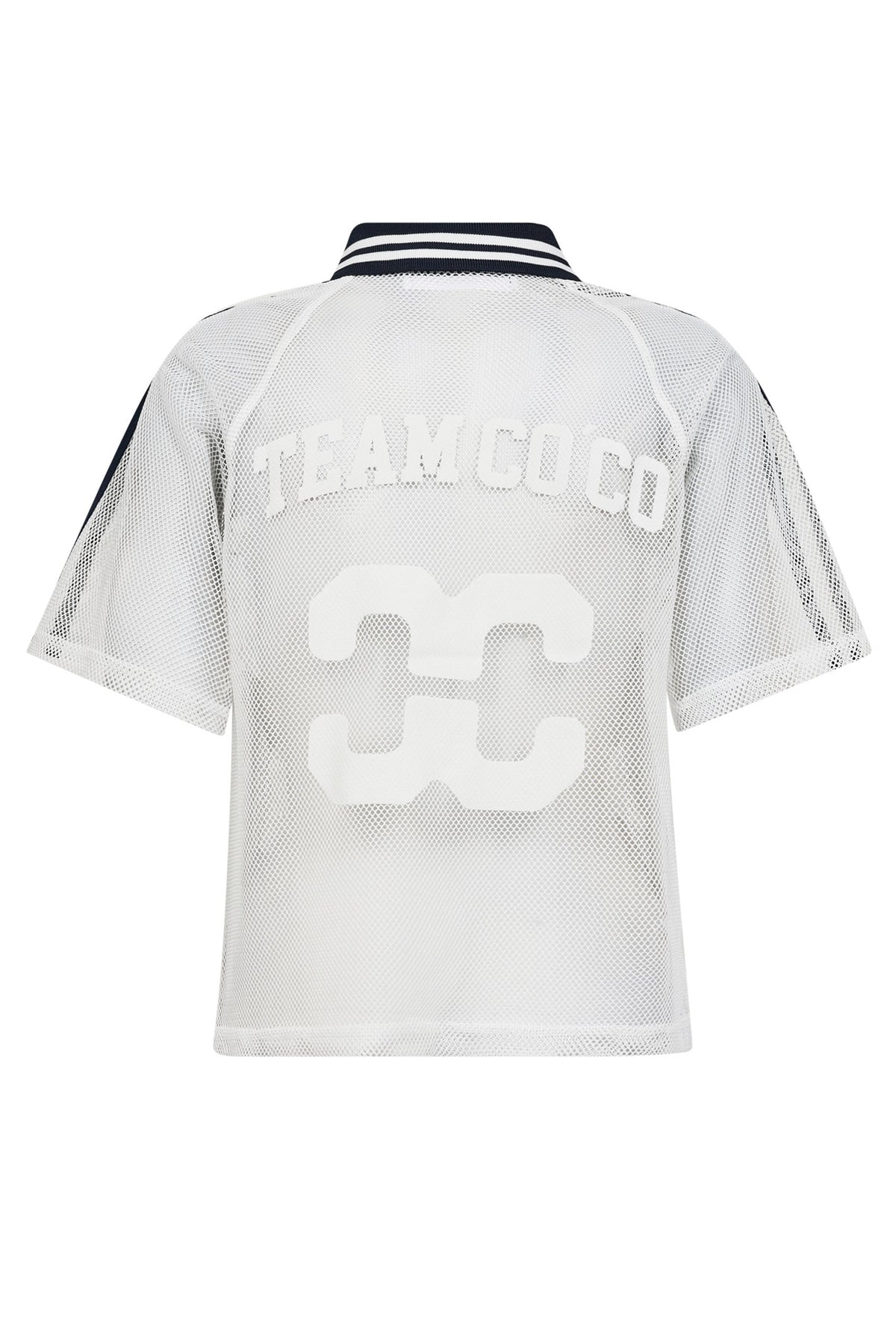 CocoCC Mesh Polo Tee 40120-WhiteNavy - 33157
