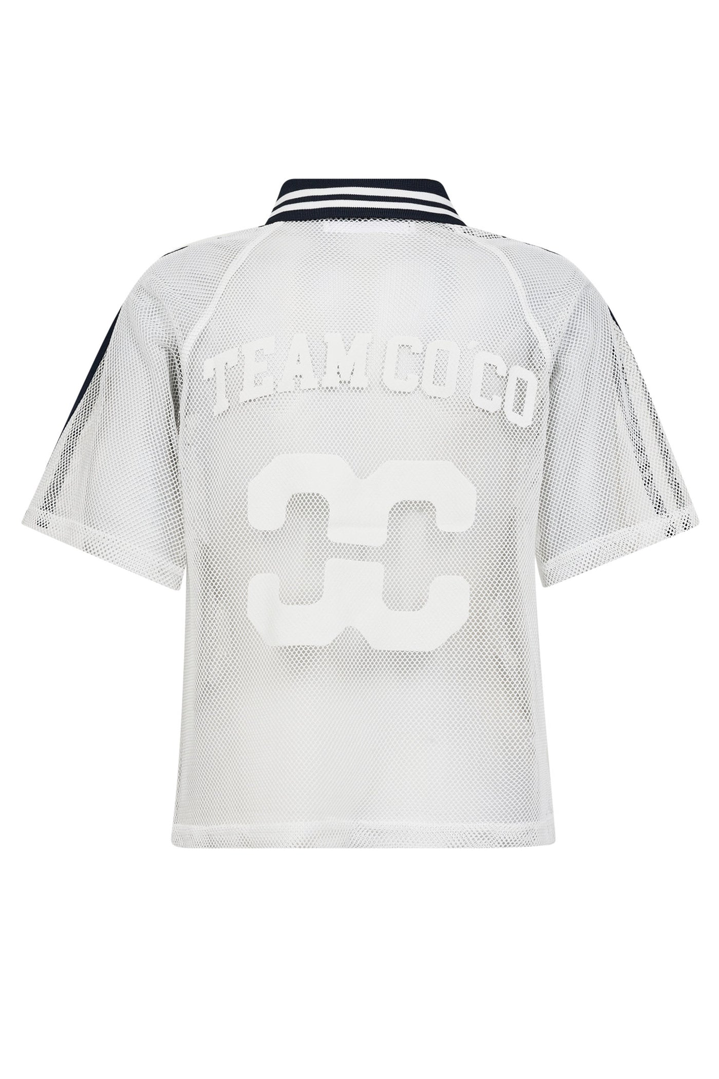 CocoCC Mesh Polo Tee 40120-WhiteNavy - 33157