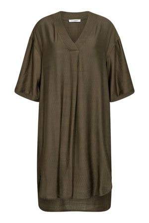 CarynCC Pleat Tunic Dress 7555-Army - 36432