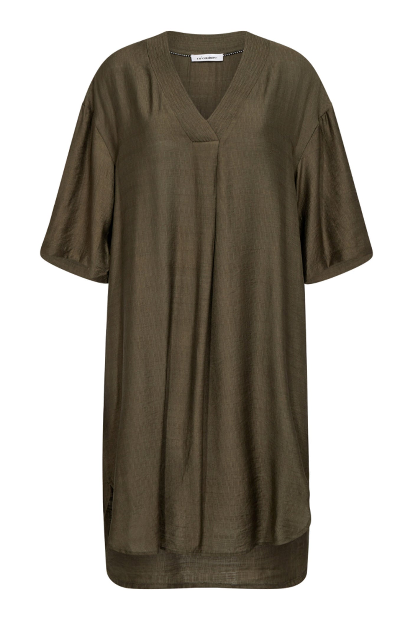 CarynCC Pleat Tunic Dress 7555-Army - 36432
