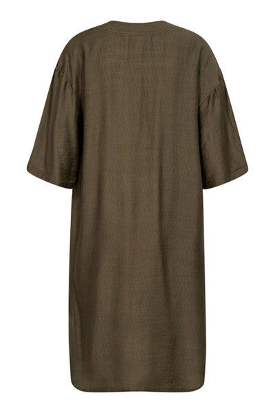CarynCC Pleat Tunic Dress 7555-Army - 36432 Thumbnail