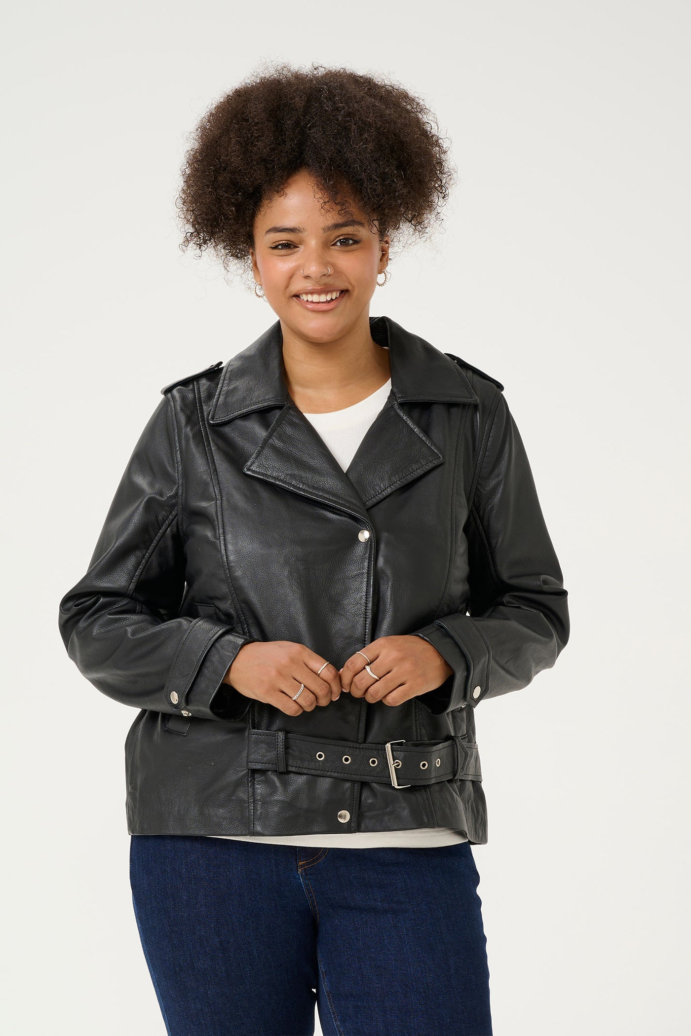 KCsuena Leather Jacket Black deep - 10583129