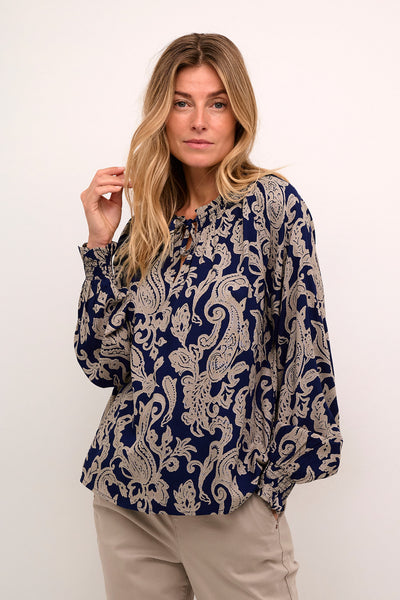 CRLucy Blouse Blue Paisley - 10613156 Thumbnail