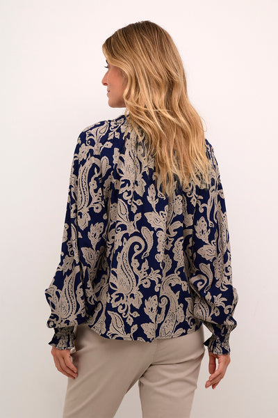 CRLucy Blouse Blue Paisley - 10613156 Thumbnail