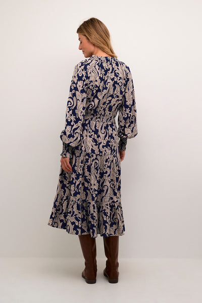 CRLucy Long Dress Blue Paisley - 10613157 Thumbnail
