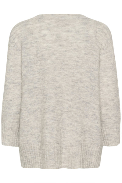 CRBlu Knit V-Neck Pullover Light Grey Melange - 10613236 Thumbnail