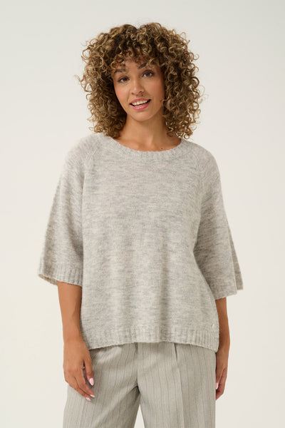 CRBlu Knit Blouse Light Grey Melange - 10613310 Thumbnail