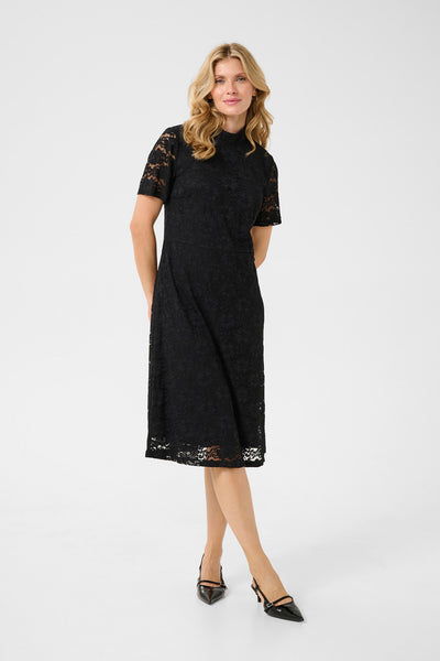 CRLasi SS Lace Dress Pitch Black - 10613851 Thumbnail