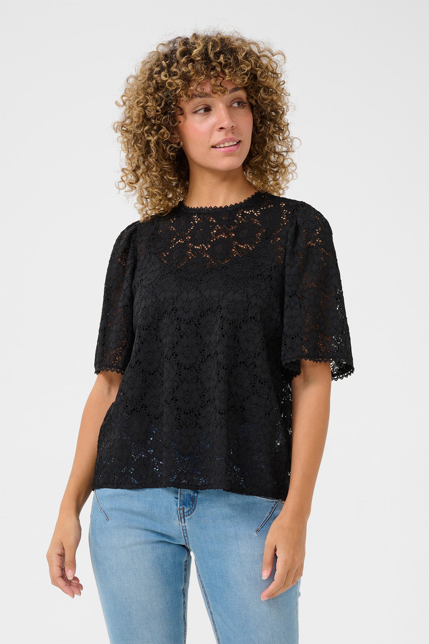 CRLika Lace T-Shirt Pitch Black