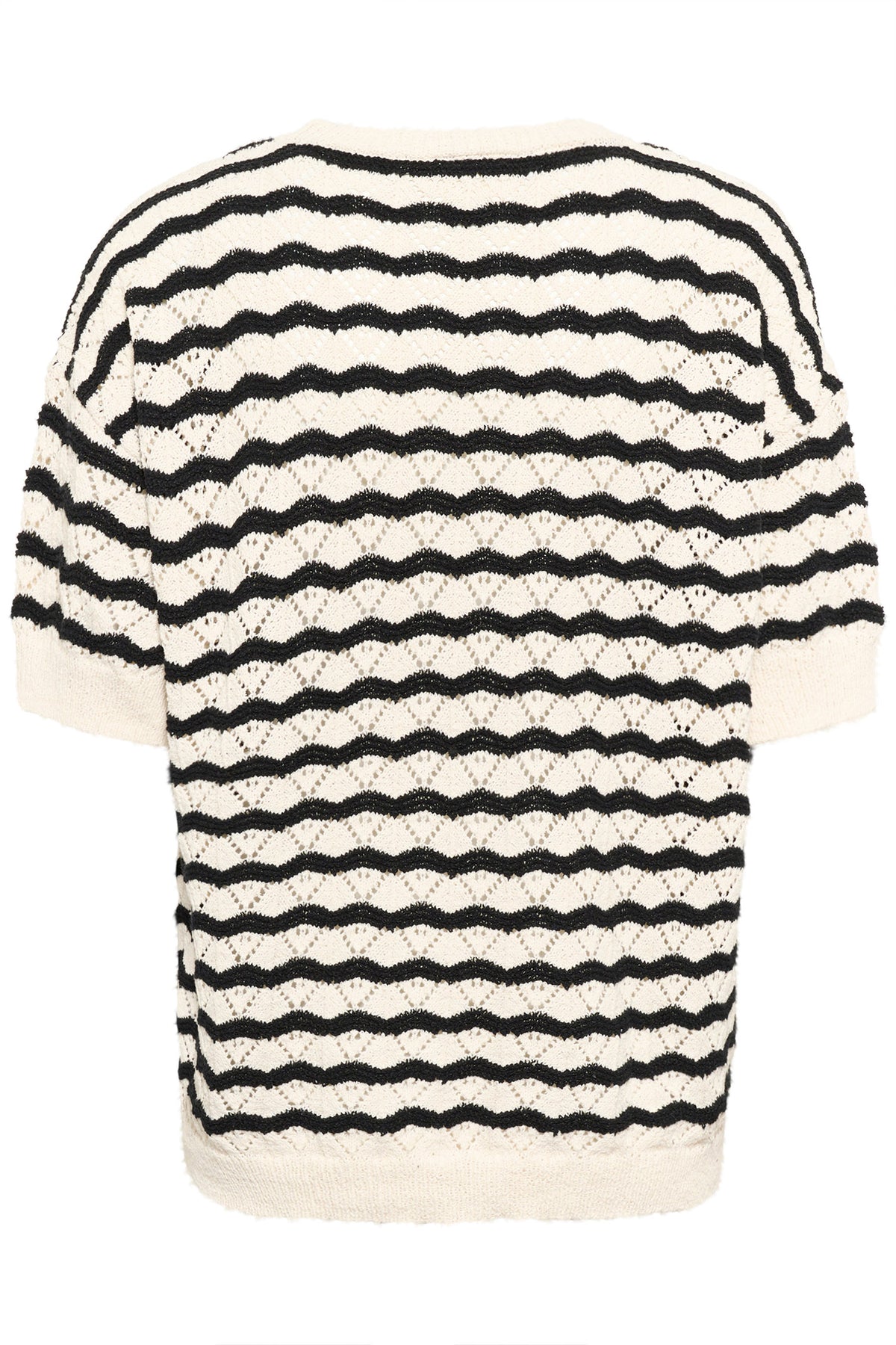 CRPoppi Knit Blouse Salt Pepper Stripe - 10614068