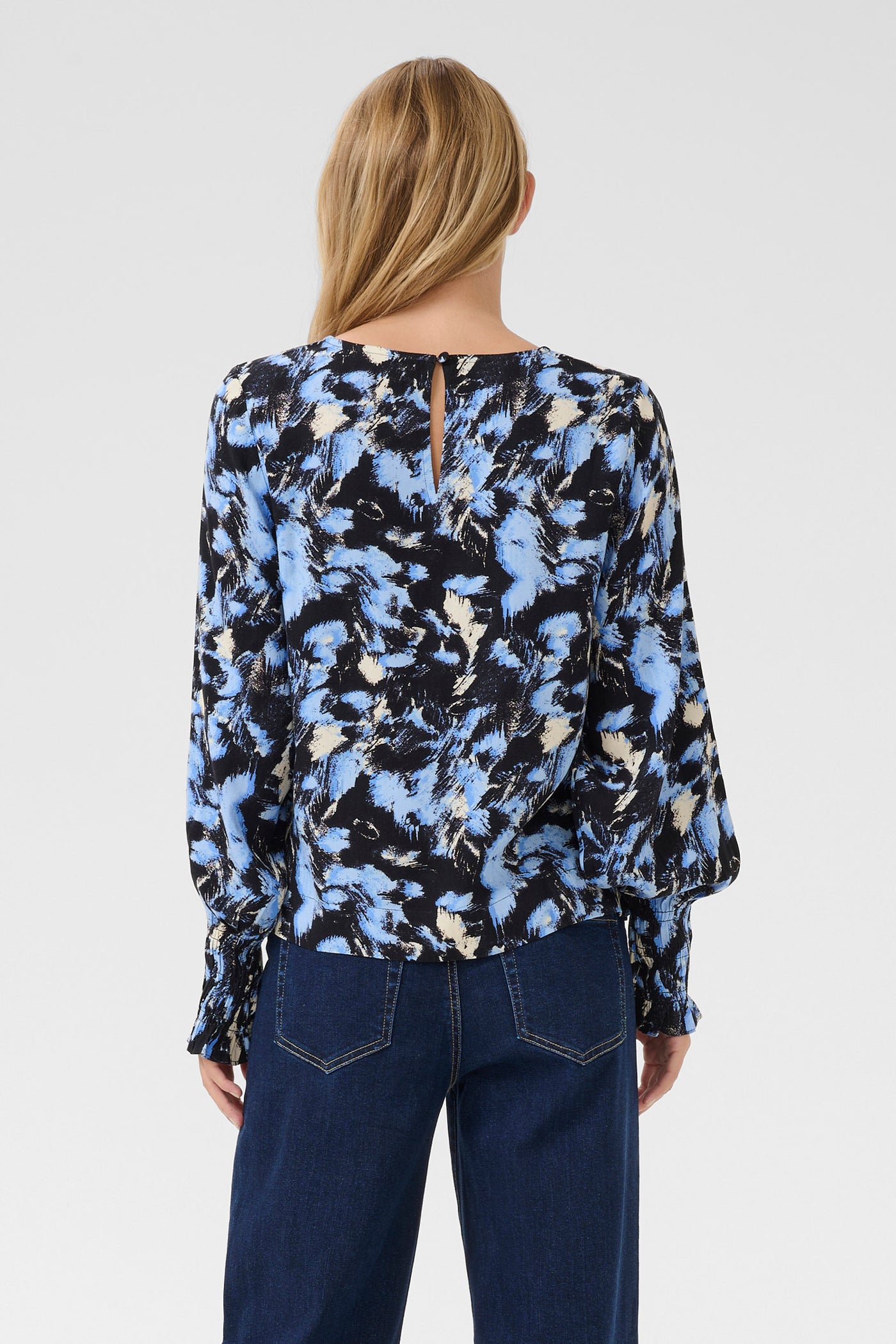 KAlura Blouse Black/Blue Graphic Strokes - 10509433