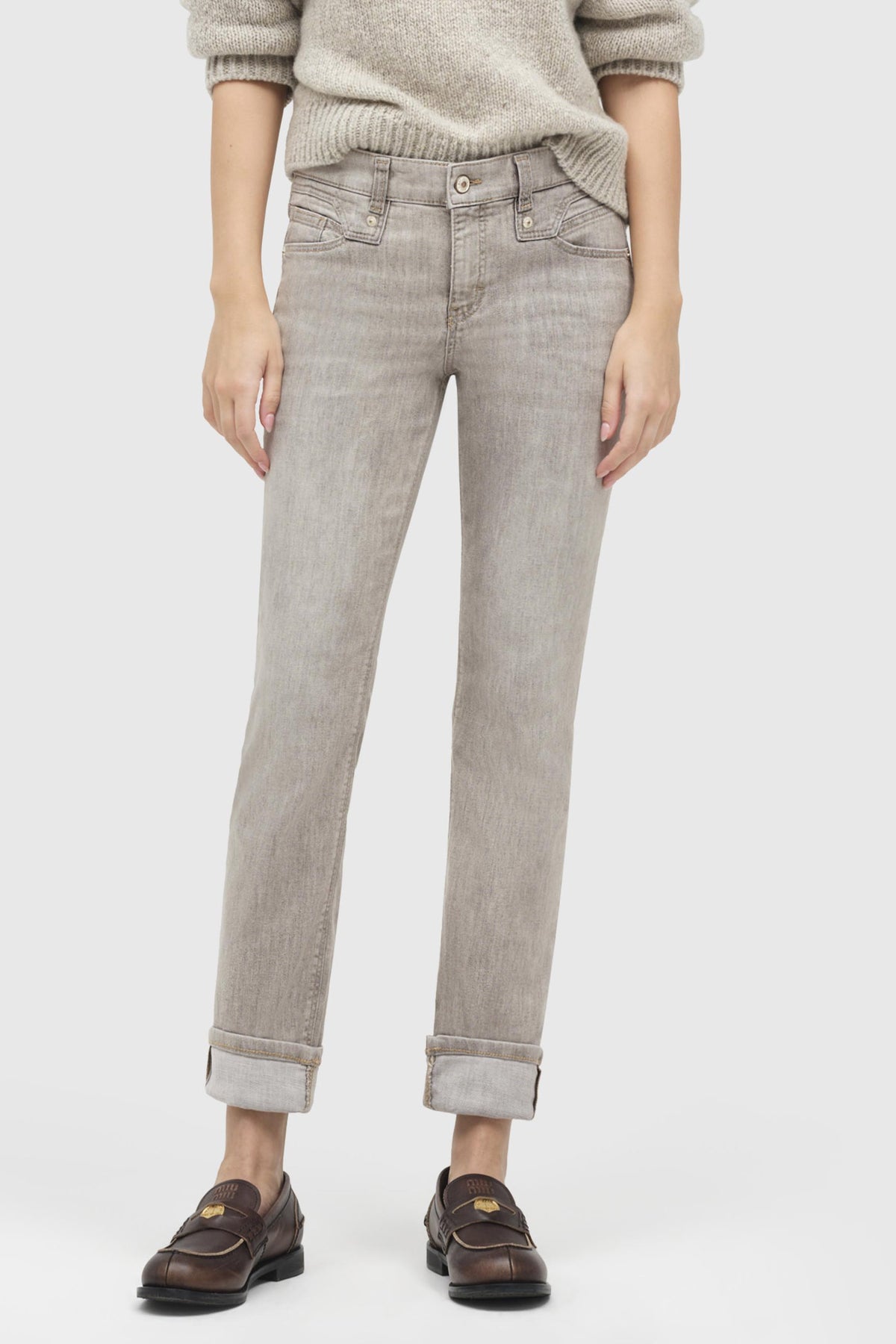 RICH SLIM D092 beige colored wash