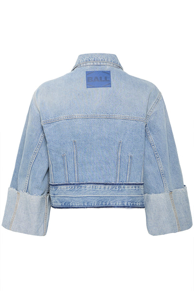BASERAFINA SHORT JACKET Light Blue Denim - 50405169 Thumbnail