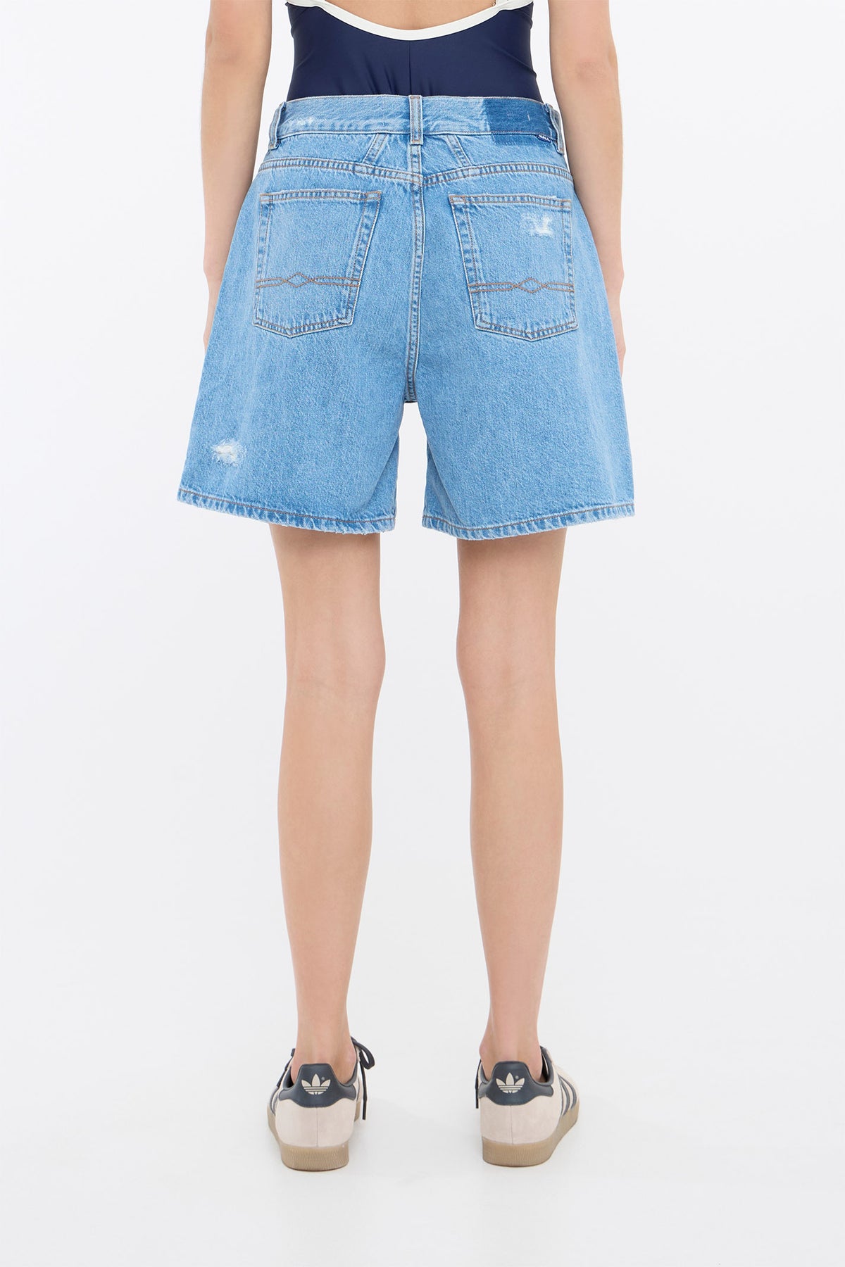 BASERRE DENIM SHORTS Light Blue Denim - 50405171