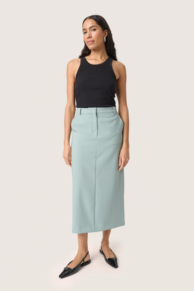 SLCorinne Long Pencil Skirt Silver Blue - 30408085 Thumbnail