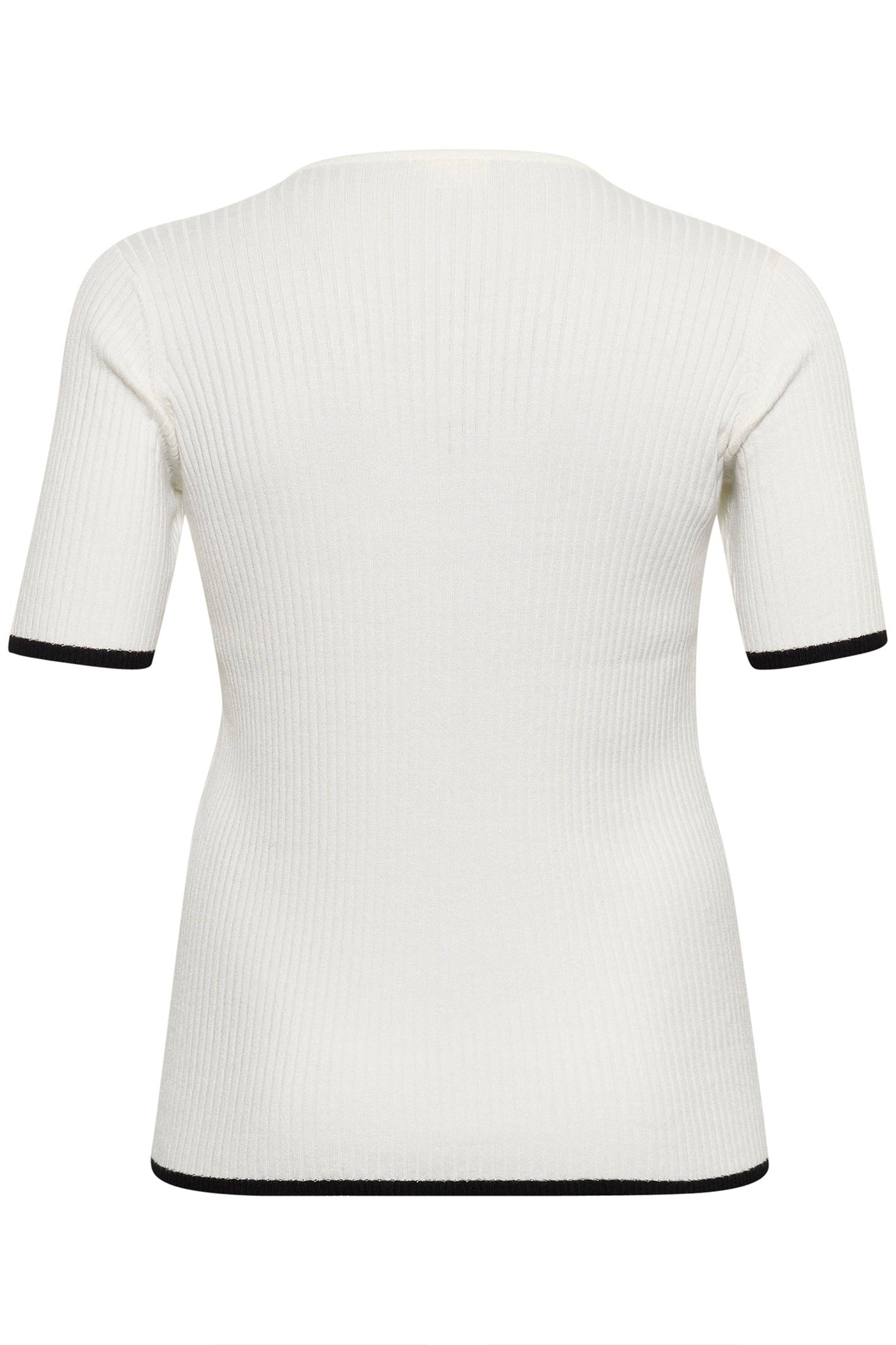 KClizzy rib contrast Pullover Chalk with Black contrast - 10583381