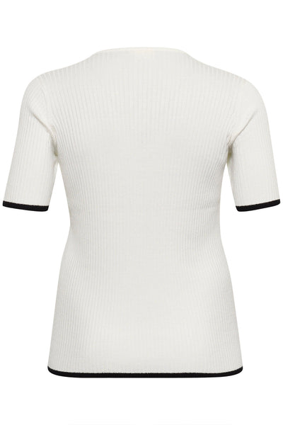KClizzy rib contrast Pullover Chalk with Black contrast - 10583381 Thumbnail
