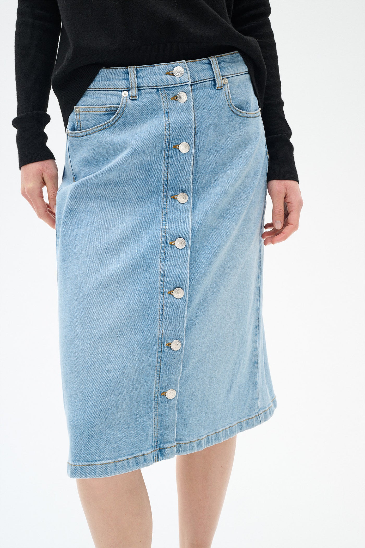 SindraIW Skirt Light Washed Denim