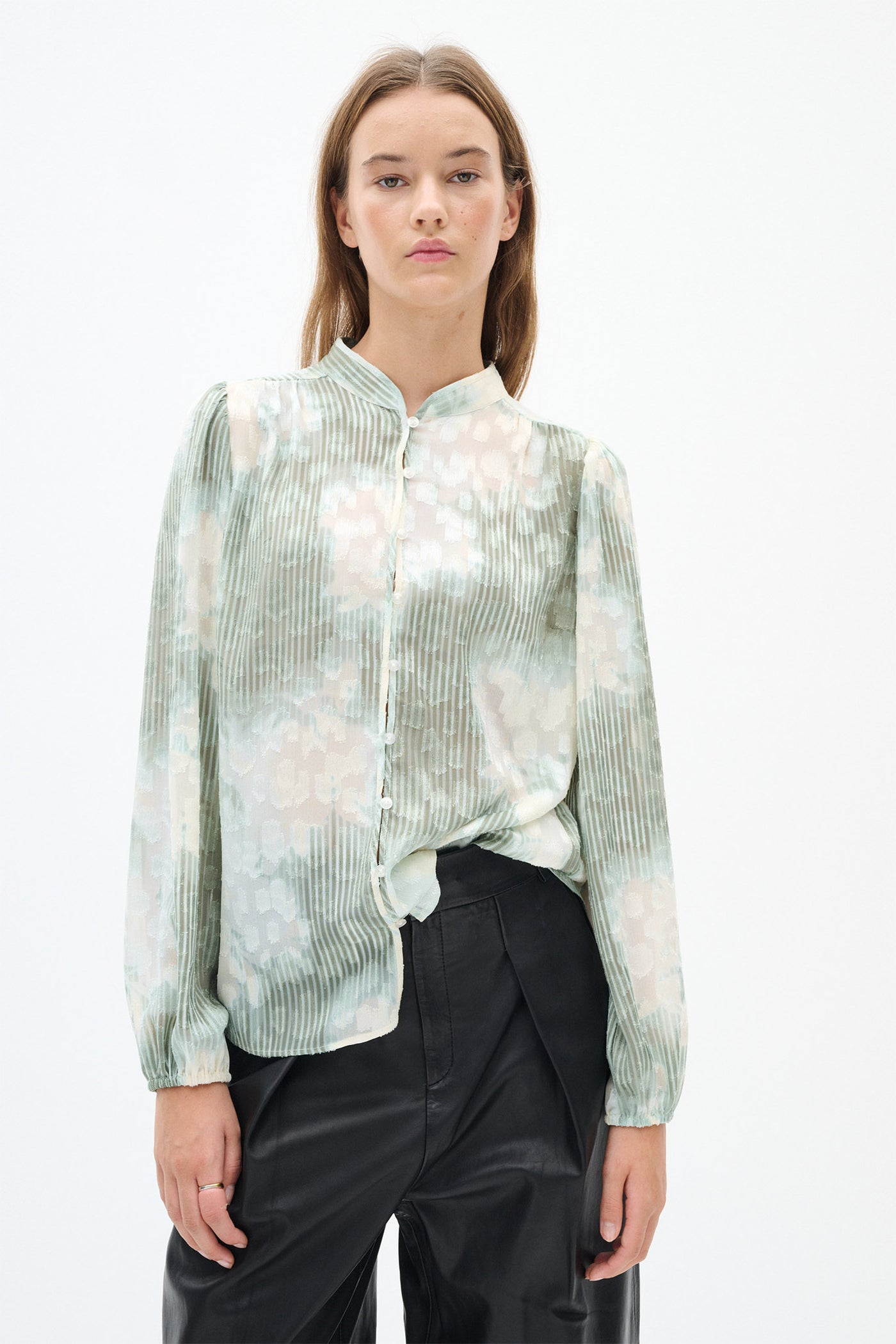 CielleIW Shirt Green Illuminating Florals - 30110261