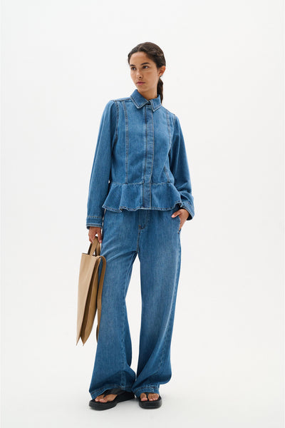 SophinaIW Pullon Pants Washed Denim - 30110274 Thumbnail