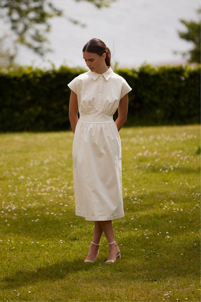 7484 Erinia dress 02 Off white Thumbnail