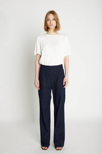 6977 Olana wide pants 200 Blue denim - RDF216 Thumbnail