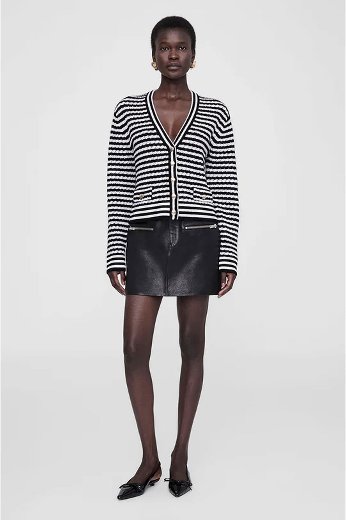 Gwen Black Ivory Striped - A-09-10484