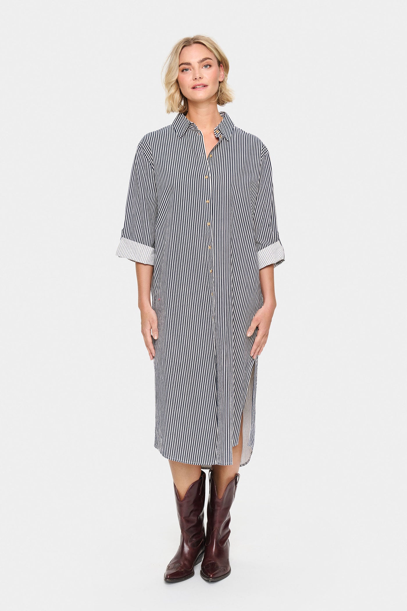 ZalindaSZ Stripe Shirt Dress Ice Nightsky Stripe
