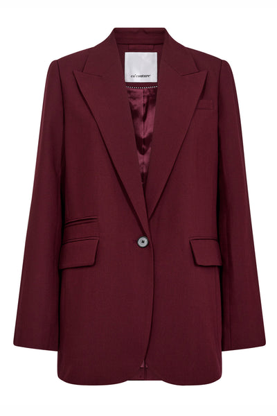 KyleCC Single Oversize Blazer 186-Burgundy - 30297 Thumbnail