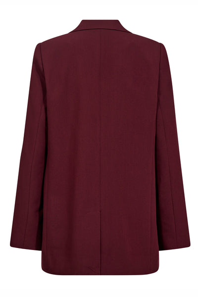 KyleCC Single Oversize Blazer 186-Burgundy - 30297 Thumbnail