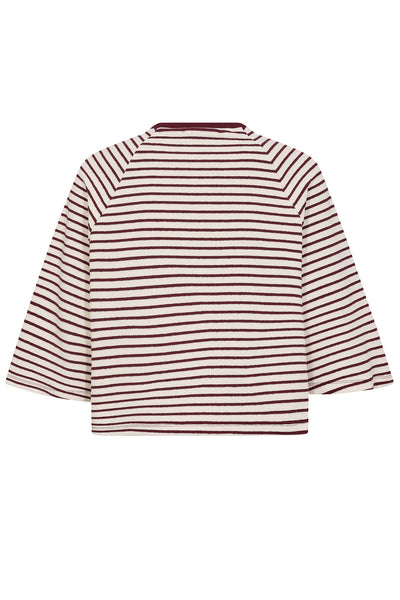 ErinCC Stripe Tee 40186-WhiteBurgu Thumbnail