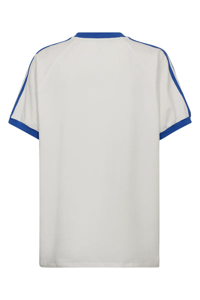 SiaraCC Oversize Sporty V-Tee 11076-OffWhNewBl - 33140 Thumbnail