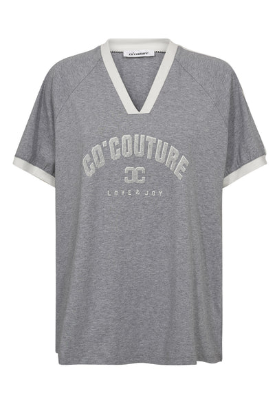 SiaraCC Oversize Sporty V-Tee 57011-GreyMelOff - 33140 Thumbnail