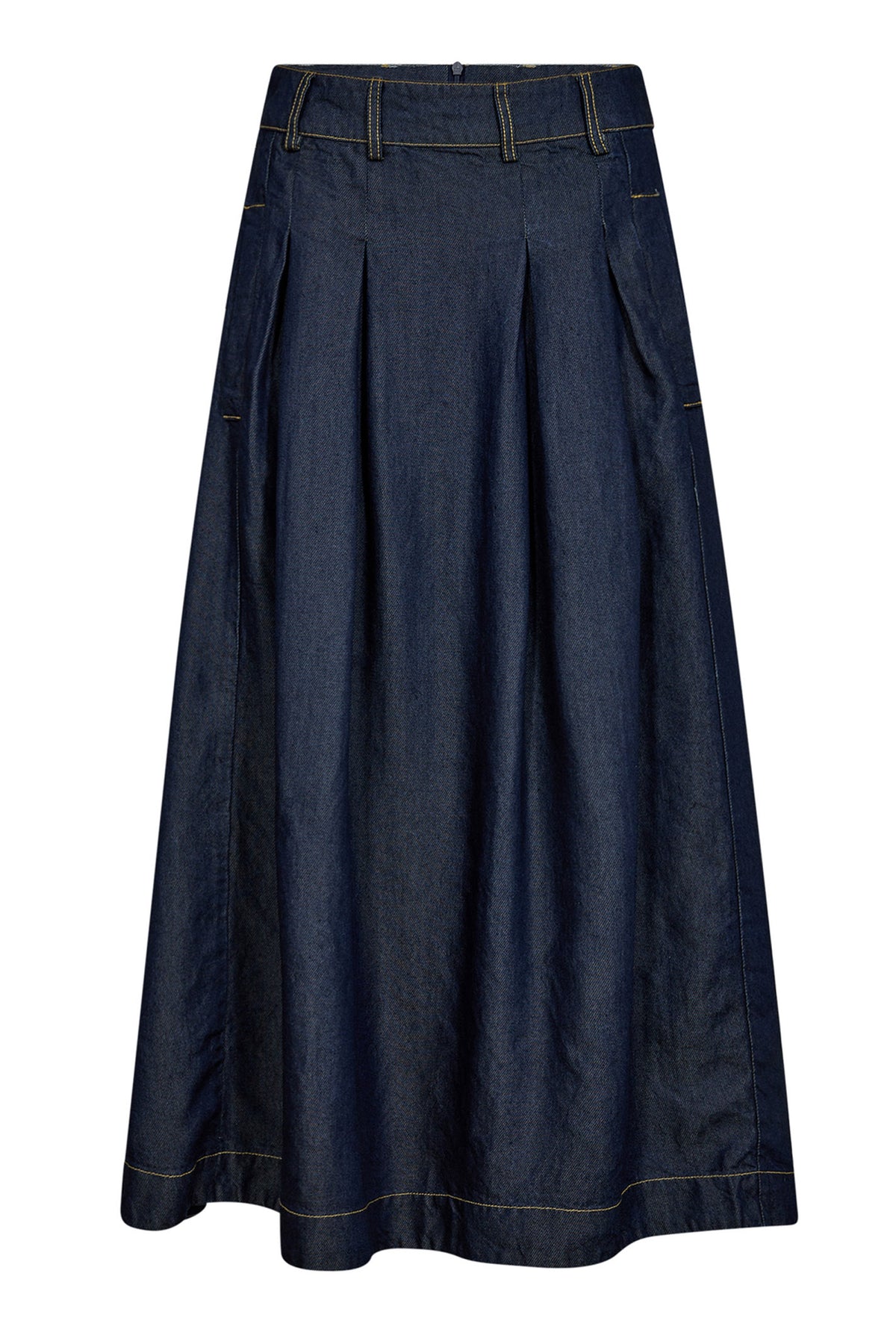 AnyaCC Denim Pleat Skirt 555-Dark denim - 34181