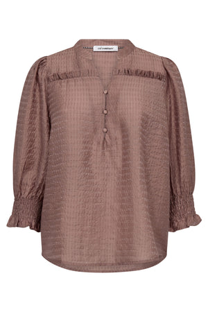 CharlieCC Frill SS Shirt 103-Old Rose - 35770