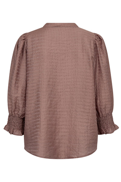 CharlieCC Frill SS Shirt 103-Old Rose - 35770 Thumbnail