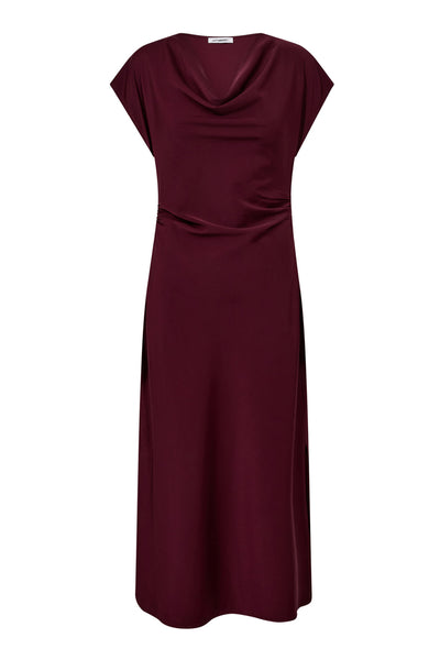 AdnaCC Wing Dress 186-Burgundy - 36449 Thumbnail