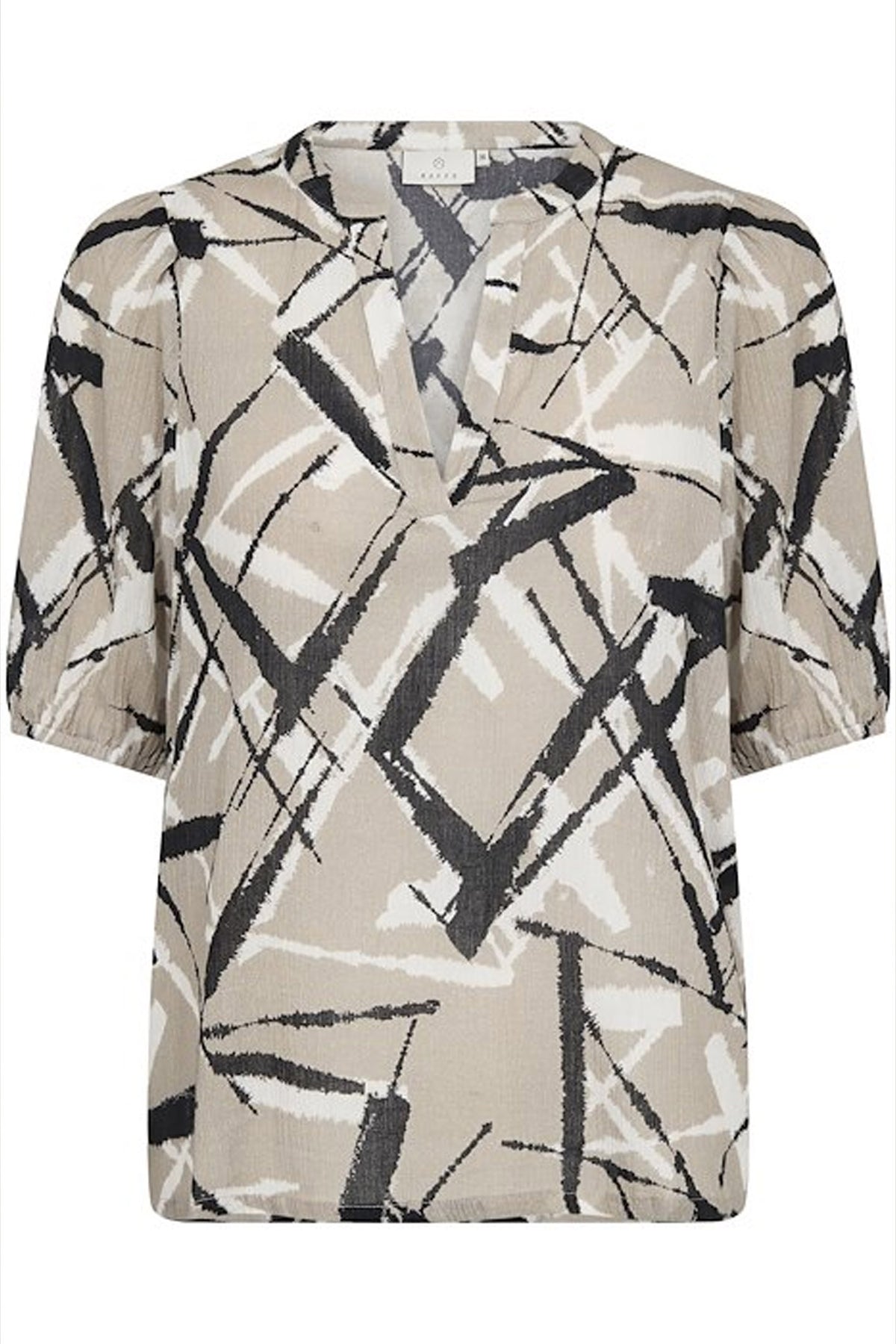 KAmanilla Blouse Feather Gray/Black Graphic - 10509625