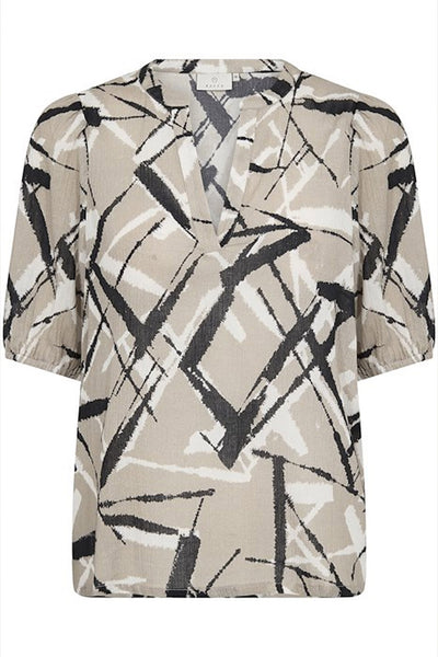 KAmanilla Blouse Feather Gray/Black Graphic - 10509625 Thumbnail