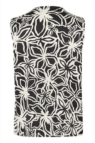 KAvera Blouse Black / Light Beige Flower - 10509630 Thumbnail