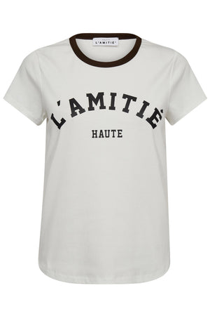 Neckline Logo Tee Off-White/Mocca - HL10006