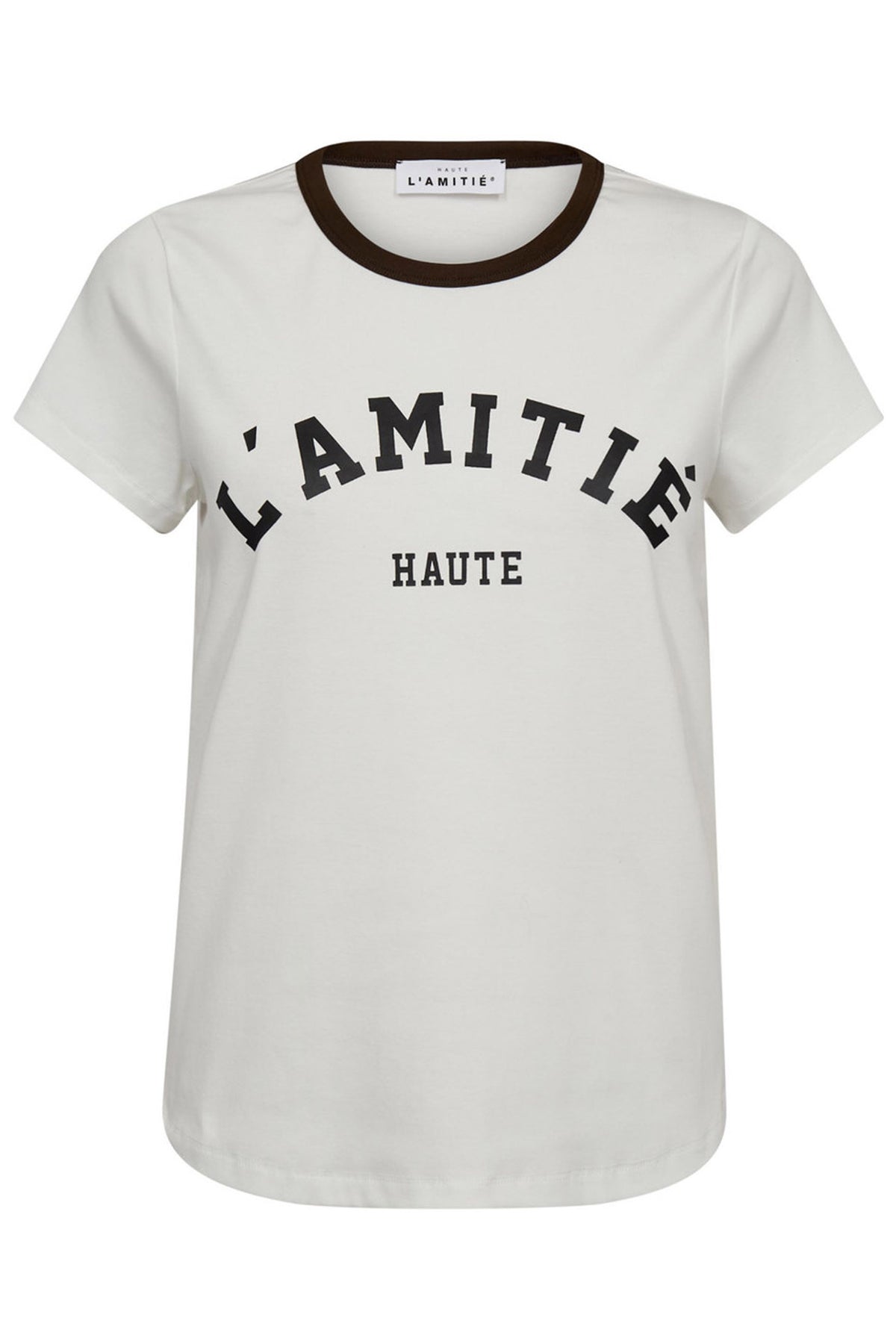 Neckline Logo Tee Off-White/Mocca - HL10006