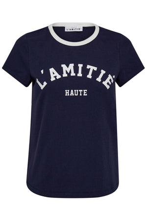 Neckline Logo Tee Navy/Off-White - HL10006
