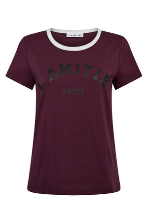Neckline Logo Tee Amarone - HL10006