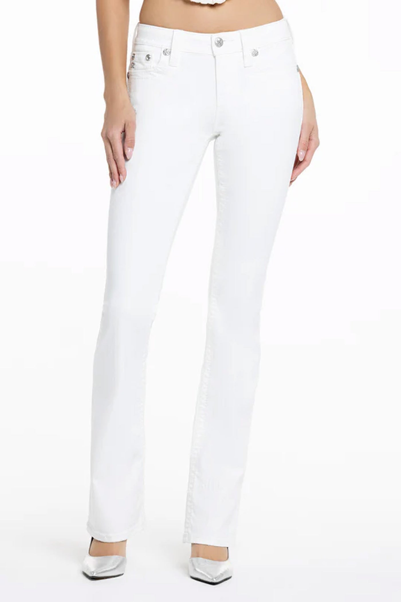 Mid rise boot White Denim